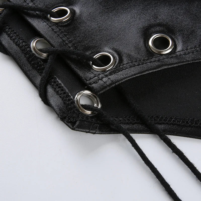 Sexy under open crotch patent leather for women Erotic Hot Porn Crotchless Bodysuit Ladies Shaping Latex Lingerie Set Sexi Festival Outfits | Techno Shirts | Rave Clothing