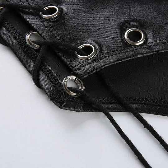 Sexy under open crotch patent leather for women Erotic Hot Porn Crotchless Bodysuit Ladies Shaping Latex Lingerie Set Sexi Festival Outfits | Techno Shirts | Rave Clothing