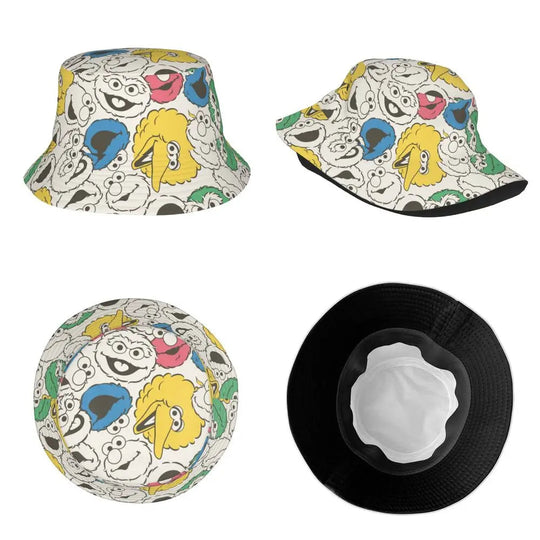 Bunter Sesamstraße Fischerhut – Krümelmonster-Edition 🍪 Festival Outfits | Techno Shirts | Rave Clothing