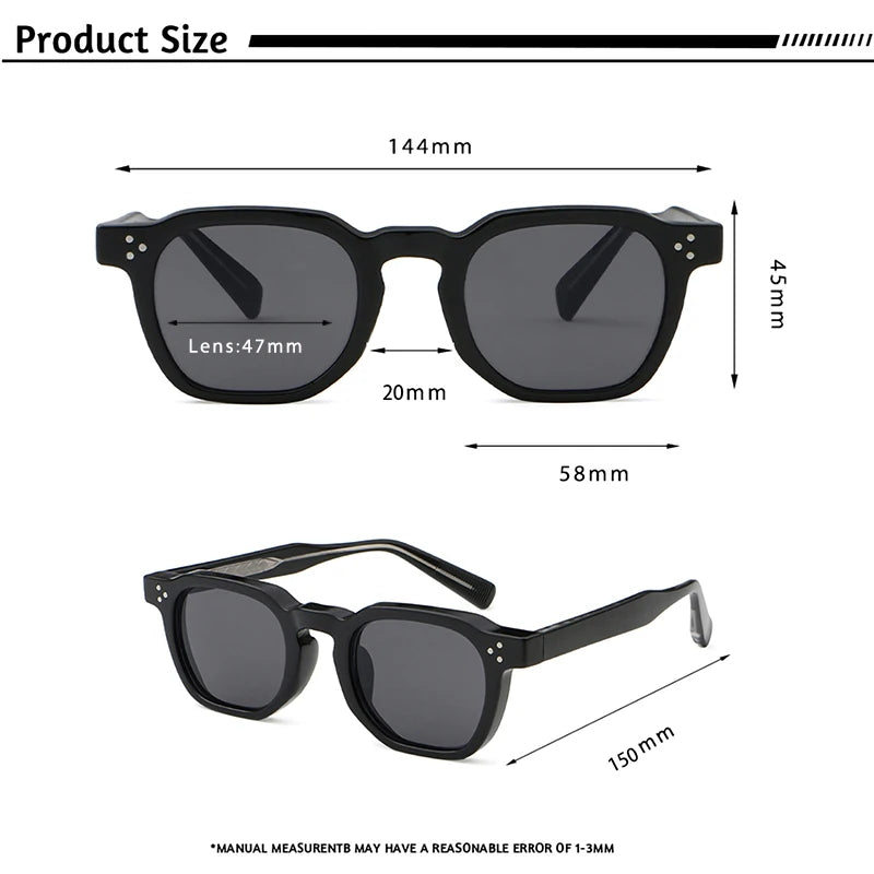 CATERSIDE Retro Punk Men Sunglasses Small Frame Square Personalized Design Sunglasses Women Travel Party Business Festival Gift Festival Outfits | Techno Shirts | Rave Clothing