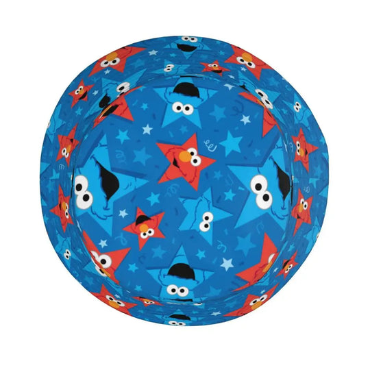 Bunter Sesamstraße Fischerhut – Krümelmonster-Edition 🍪 Festival Outfits | Techno Shirts | Rave Clothing