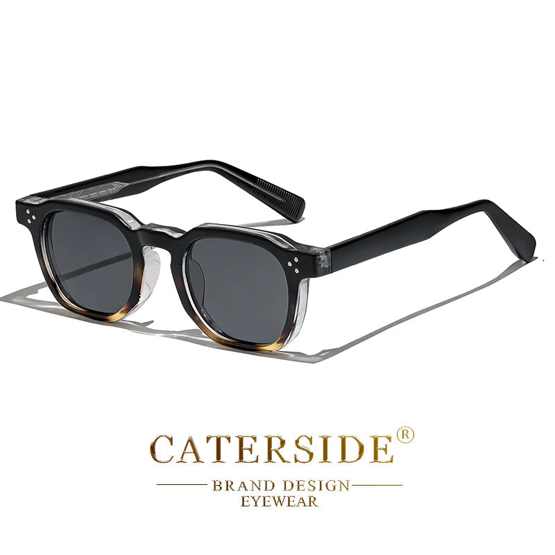 CATERSIDE Retro Punk Men Sunglasses Small Frame Square Personalized Design Sunglasses Women Travel Party Business Festival Gift Festival Outfits | Techno Shirts | Rave Clothing