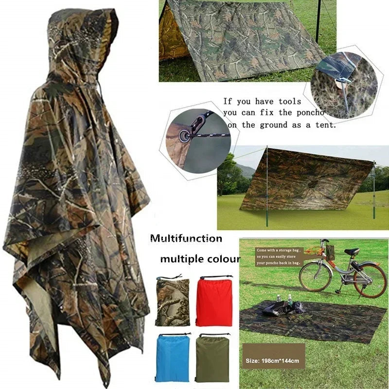 3-in-1 multifunktionaler Regenmantel, Rucksack, Regenschutz | Festival Outfits | Techno Shirts