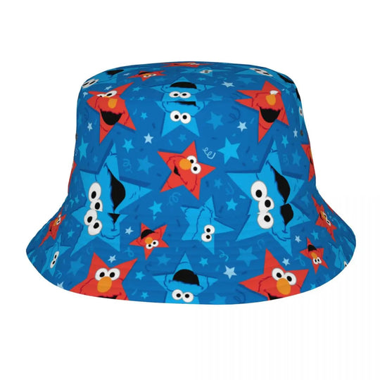 Bunter Sesamstraße Fischerhut – Krümelmonster-Edition 🍪 Festival Outfits | Techno Shirts | Rave Clothing