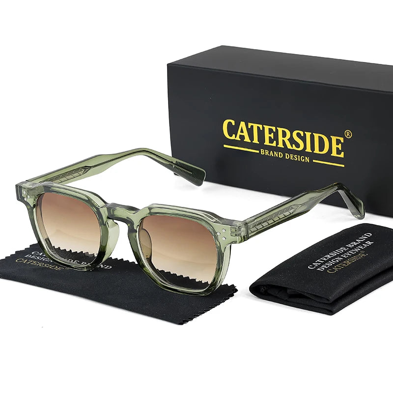 CATERSIDE Retro Punk Men Sunglasses Small Frame Square Personalized Design Sunglasses Women Travel Party Business Festival Gift Festival Outfits | Techno Shirts | Rave Clothing