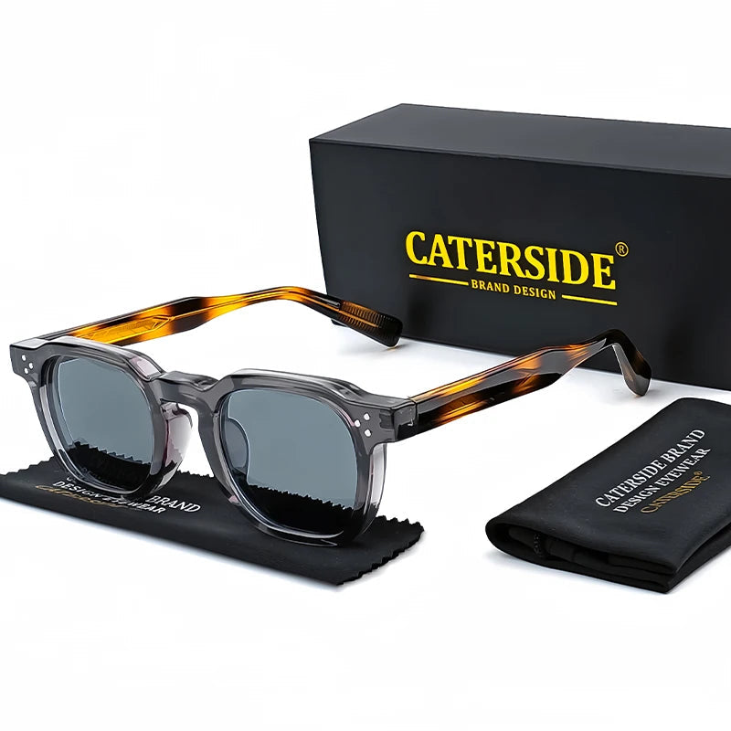 CATERSIDE Retro Punk Men Sunglasses Small Frame Square Personalized Design Sunglasses Women Travel Party Business Festival Gift Festival Outfits | Techno Shirts | Rave Clothing