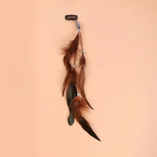 Böhmisches Feder-Haarband für Damen, festliche Maskerade, Karneval, Hippies, Kostüm, indischer Abschlussball, Zigeuner, lange Quaste, Haarschmuck Festival Outfits | Techno Shirts | Rave Clothing