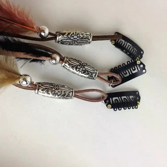 Böhmisches Feder-Haarband für Damen, festliche Maskerade, Karneval, Hippies, Kostüm, indischer Abschlussball, Zigeuner, lange Quaste, Haarschmuck Festival Outfits | Techno Shirts | Rave Clothing