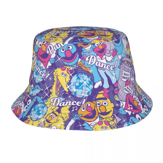 Bunter Sesamstraße Fischerhut – Krümelmonster-Edition 🍪 Festival Outfits | Techno Shirts | Rave Clothing
