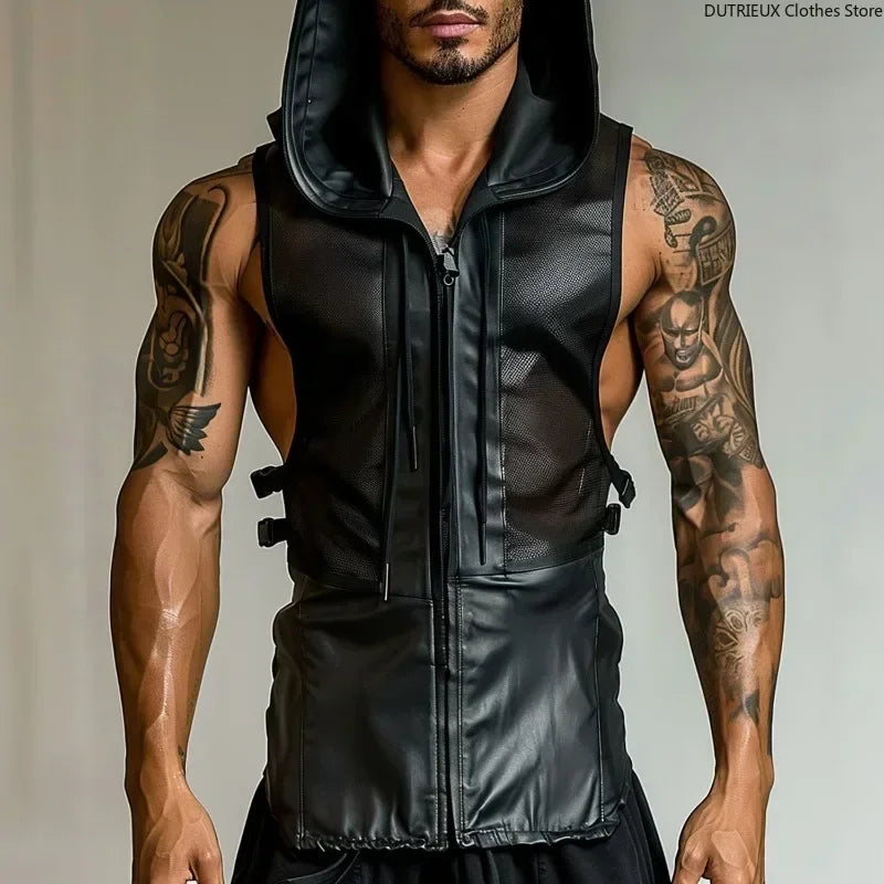 Kinky Mnner Leather Shirt | Techno Rave Outfit Mnner | Festival Outfits |  Techno Shirts | Rave Clothing