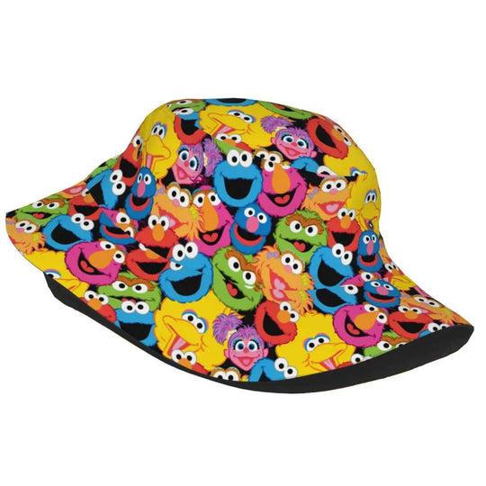 Bunter Sesamstraße Fischerhut – Krümelmonster-Edition 🍪 Festival Outfits | Techno Shirts | Rave Clothing