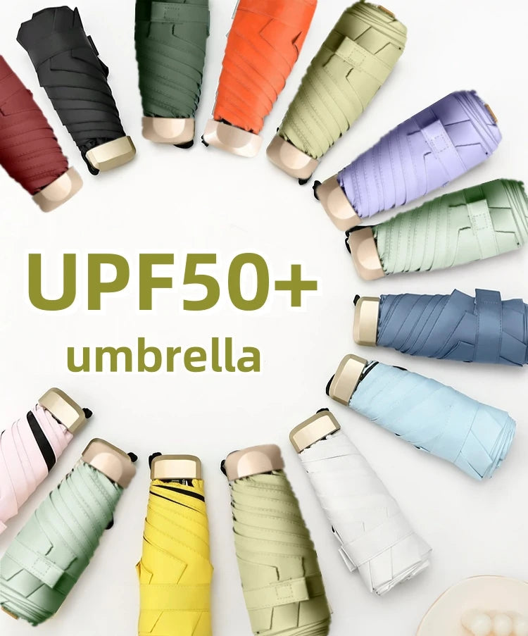 UPF50+ Mini-Sonnenschirm, kleine Tasche, Regen-Reise-Regenschirm, Vinyl, faltbarer Regenschirm, UV-Schutz, Sonnenschutz, Taschen-Sonnenschirm-Kapsel Festival Outfits | Techno Shirts | Rave Clothing