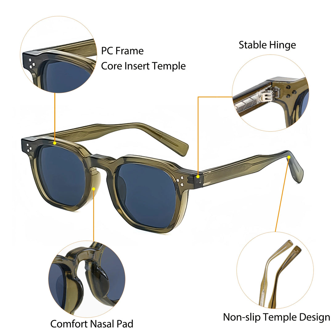 CATERSIDE Retro Punk Men Sunglasses Small Frame Square Personalized Design Sunglasses Women Travel Party Business Festival Gift Festival Outfits | Techno Shirts | Rave Clothing