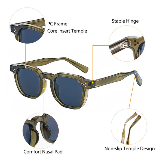 CATERSIDE Retro Punk Men Sunglasses Small Frame Square Personalized Design Sunglasses Women Travel Party Business Festival Gift Festival Outfits | Techno Shirts | Rave Clothing