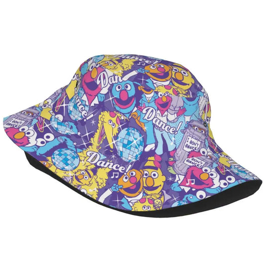 Bunter Sesamstraße Fischerhut – Krümelmonster-Edition 🍪 Festival Outfits | Techno Shirts | Rave Clothing