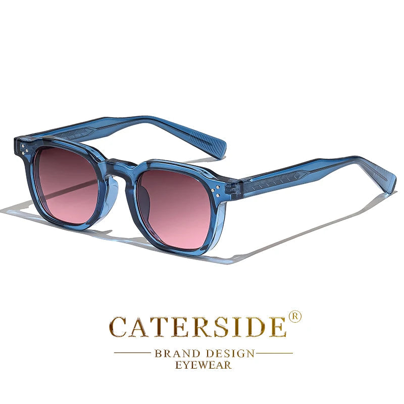 CATERSIDE Retro Punk Men Sunglasses Small Frame Square Personalized Design Sunglasses Women Travel Party Business Festival Gift Festival Outfits | Techno Shirts | Rave Clothing