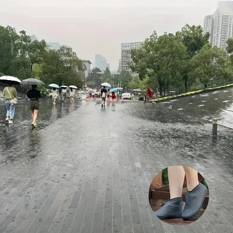 Reusable, non-slip rain boots, waterproof shoe covers, rubber rain boot covers for outdoor use, equipment, household goods, home festival outfits | techno shirts | rave clothing
