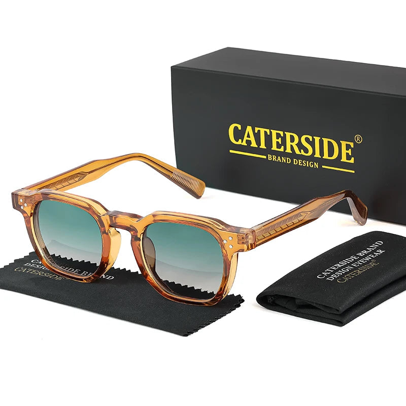 CATERSIDE Retro Punk Men Sunglasses Small Frame Square Personalized Design Sunglasses Women Travel Party Business Festival Gift Festival Outfits | Techno Shirts | Rave Clothing