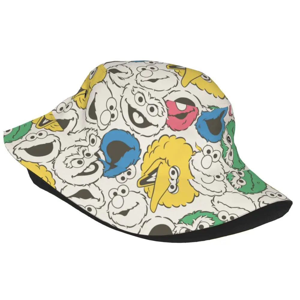 Bunter Sesamstraße Fischerhut – Krümelmonster-Edition 🍪 Festival Outfits | Techno Shirts | Rave Clothing