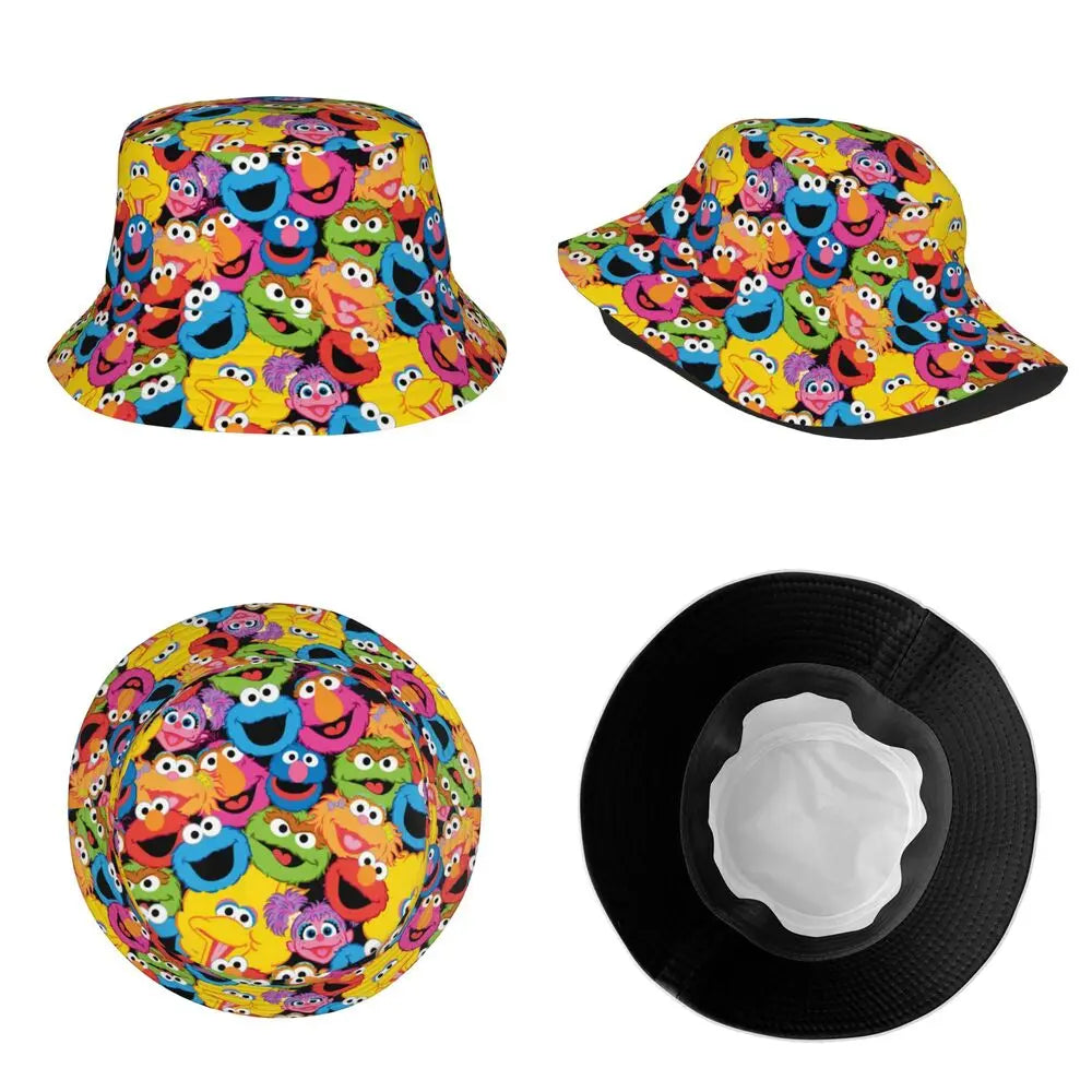 Bunter Sesamstraße Fischerhut – Krümelmonster-Edition 🍪 Festival Outfits | Techno Shirts | Rave Clothing
