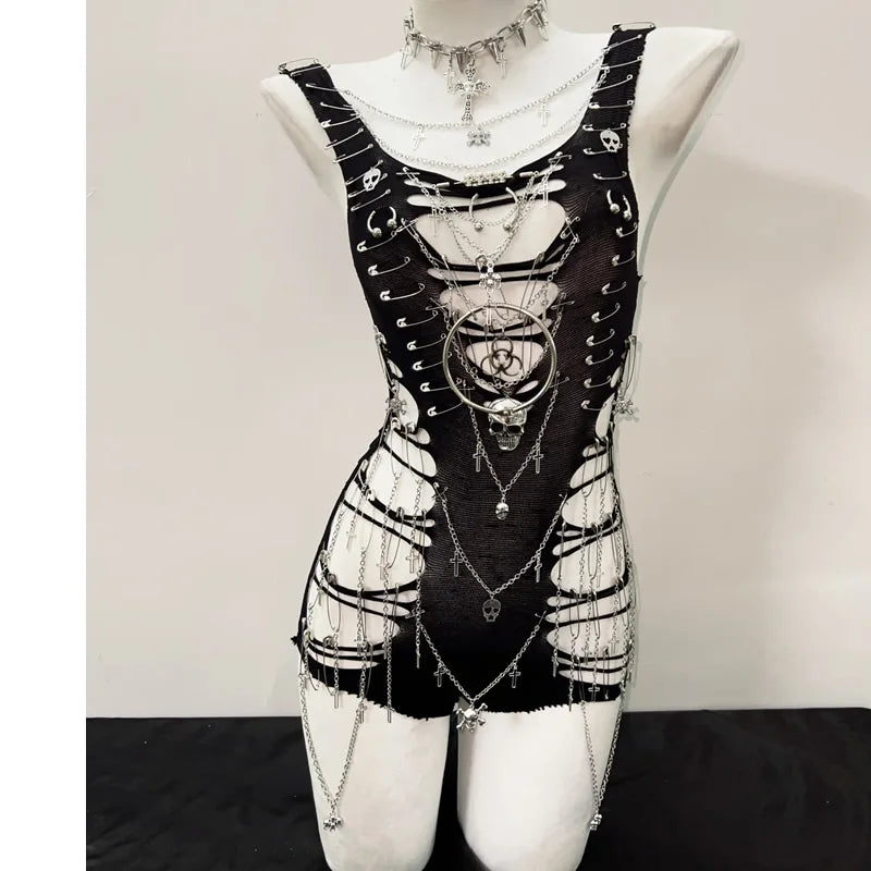 Gothic Tank Tops Punk Tops Y2K Fashion Cross Tops Bustier Top Y2K Crop Tops Gothic Clothing Skull Top Fairy Grunge Y2k Clothing Festival Outfits | Techno Shirts | Rave Clothing