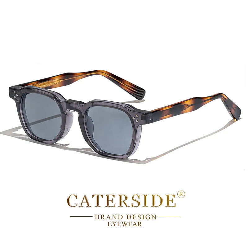 CATERSIDE Retro Punk Men Sunglasses Small Frame Square Personalized Design Sunglasses Women Travel Party Business Festival Gift Festival Outfits | Techno Shirts | Rave Clothing