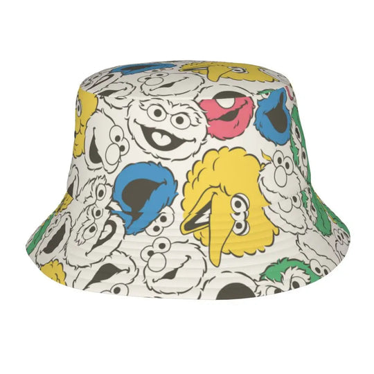 Bunter Sesamstraße Fischerhut – Krümelmonster-Edition 🍪 Festival Outfits | Techno Shirts | Rave Clothing