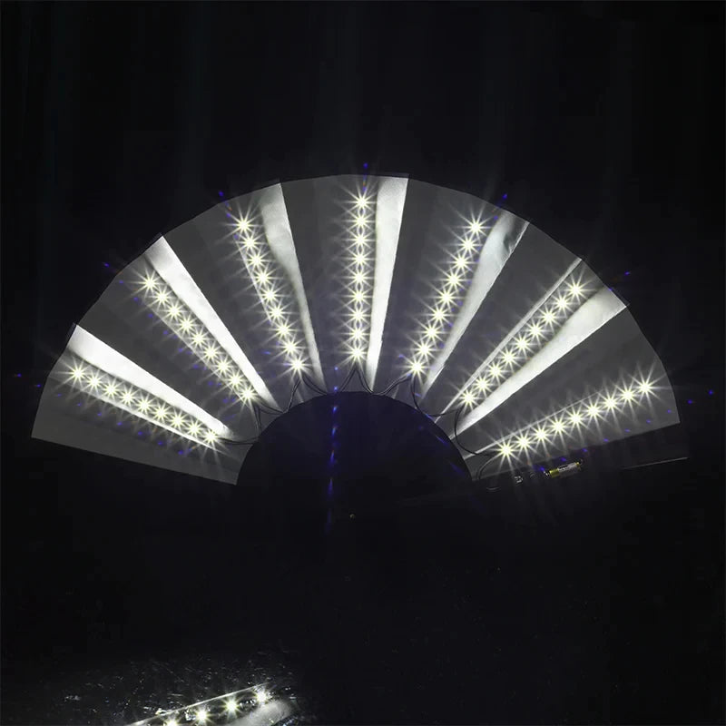 Glow Folding Led Fan Tanzen Licht Fan Nacht Show Halloween Weihnachten Rave Festival Zubehör Glow In The Dark Party Supplies Festival Outfits | Techno Shirts | Rave Clothing