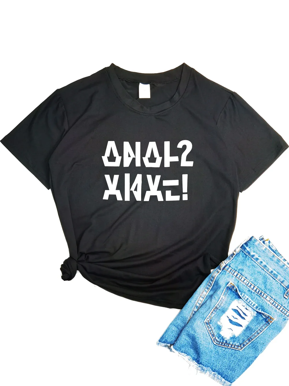 Lustige Brief Frauen T-Shirt Sommer Rundhals ausschnitt y2k lustige Cartoon T-Shirt Grafik Streetwear Festival Outfits | Techno Shirts | Rave Clothing