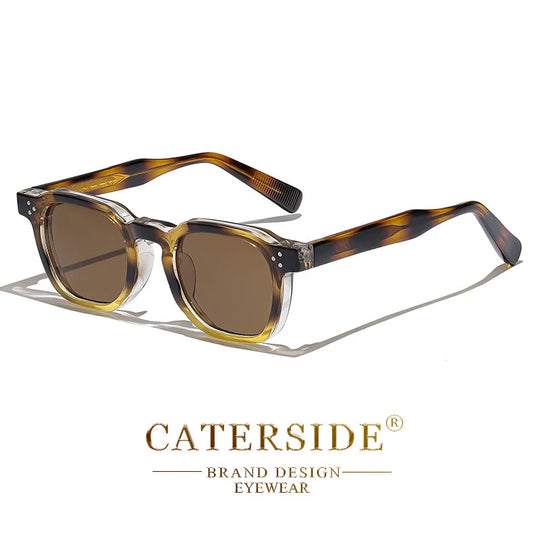 CATERSIDE Retro Punk Men Sunglasses Small Frame Square Personalized Design Sunglasses Women Travel Party Business Festival Gift Festival Outfits | Techno Shirts | Rave Clothing