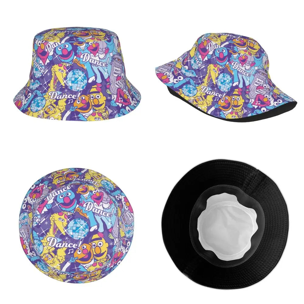 Bunter Sesamstraße Fischerhut – Krümelmonster-Edition 🍪 Festival Outfits | Techno Shirts | Rave Clothing