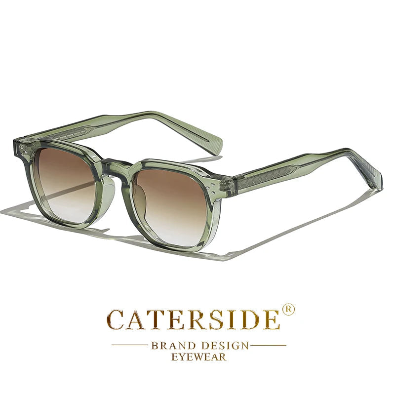 CATERSIDE Retro Punk Men Sunglasses Small Frame Square Personalized Design Sunglasses Women Travel Party Business Festival Gift Festival Outfits | Techno Shirts | Rave Clothing