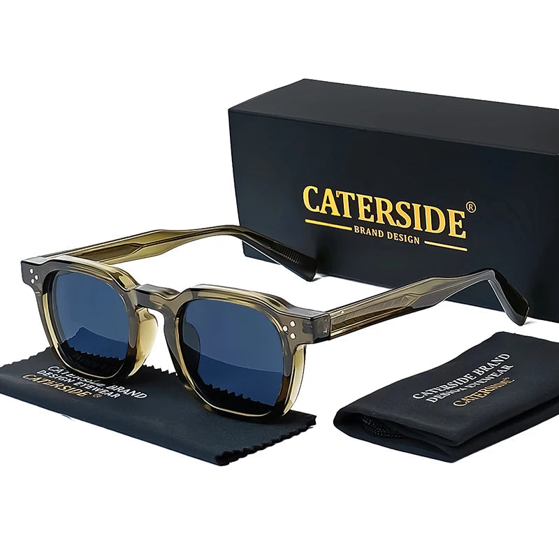 CATERSIDE Retro Punk Men Sunglasses Small Frame Square Personalized Design Sunglasses Women Travel Party Business Festival Gift Festival Outfits | Techno Shirts | Rave Clothing