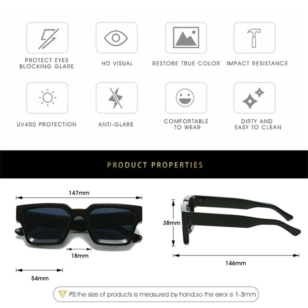 KLASSNUM men's sunglasses with square frame, 2025, luxury brand, designer sunglasses, retro, trendy shades, UV400, unisex, women's glasses, New Festival Outfits | Techno Shirts | Rave Clothing