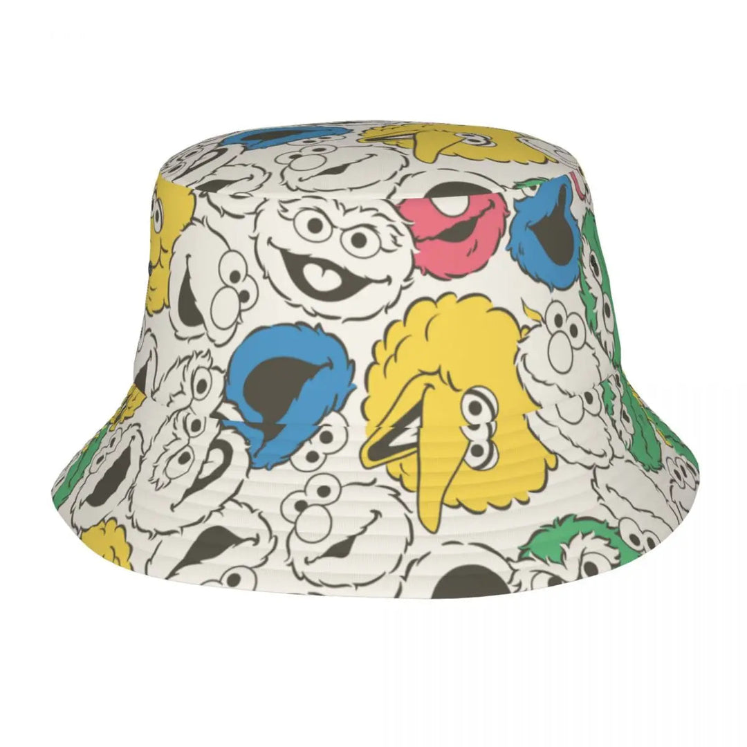 Bunter Sesamstraße Fischerhut – Krümelmonster-Edition 🍪 Festival Outfits | Techno Shirts | Rave Clothing
