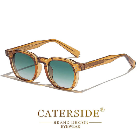 CATERSIDE Retro Punk Men Sunglasses Small Frame Square Personalized Design Sunglasses Women Travel Party Business Festival Gift Festival Outfits | Techno Shirts | Rave Clothing