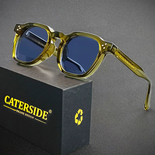 CATERSIDE Retro Punk Men Sunglasses Small Frame Square Personalized Design Sunglasses Women Travel Party Business Festival Gift Festival Outfits | Techno Shirts | Rave Clothing