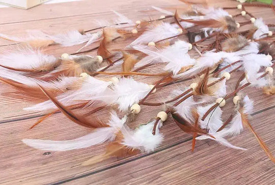 Böhmisches Feder-Haarband für Damen, festliche Maskerade, Karneval, Hippies, Kostüm, indischer Abschlussball, Zigeuner, lange Quaste, Haarschmuck Festival Outfits | Techno Shirts | Rave Clothing