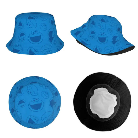 Bunter Sesamstraße Fischerhut – Krümelmonster-Edition 🍪 Festival Outfits | Techno Shirts | Rave Clothing