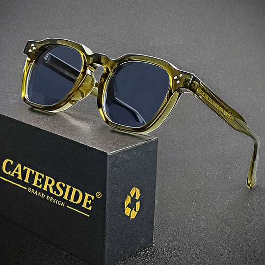 CATERSIDE Retro Punk Men Sunglasses Small Frame Square Personalized Design Sunglasses Women Travel Party Business Festival Gift Festival Outfits | Techno Shirts | Rave Clothing