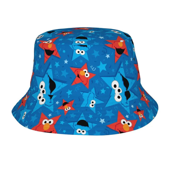 Bunter Sesamstraße Fischerhut – Krümelmonster-Edition 🍪 Festival Outfits | Techno Shirts | Rave Clothing