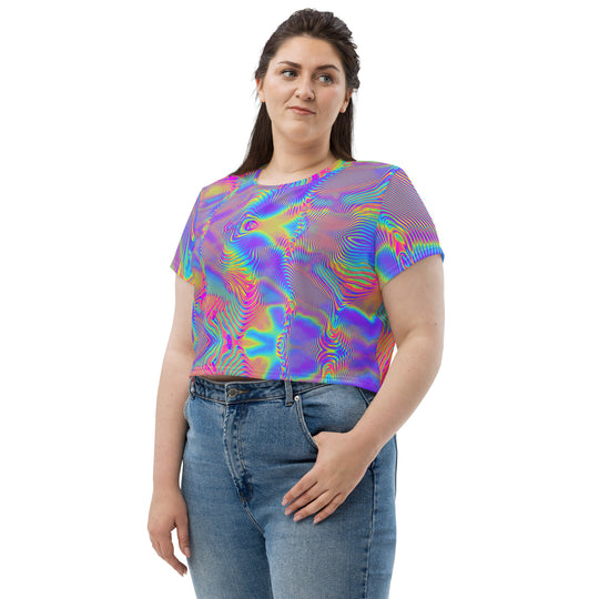 psychodelisches buntes Crop Top  – Festival Outfit Festival Shirts