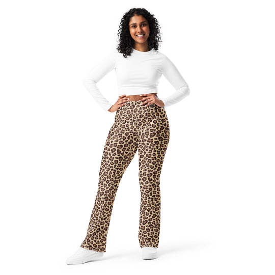 Leoparden Rave Leggings mit Schlag FESTIVAL OUTFITS & STREETWEAR