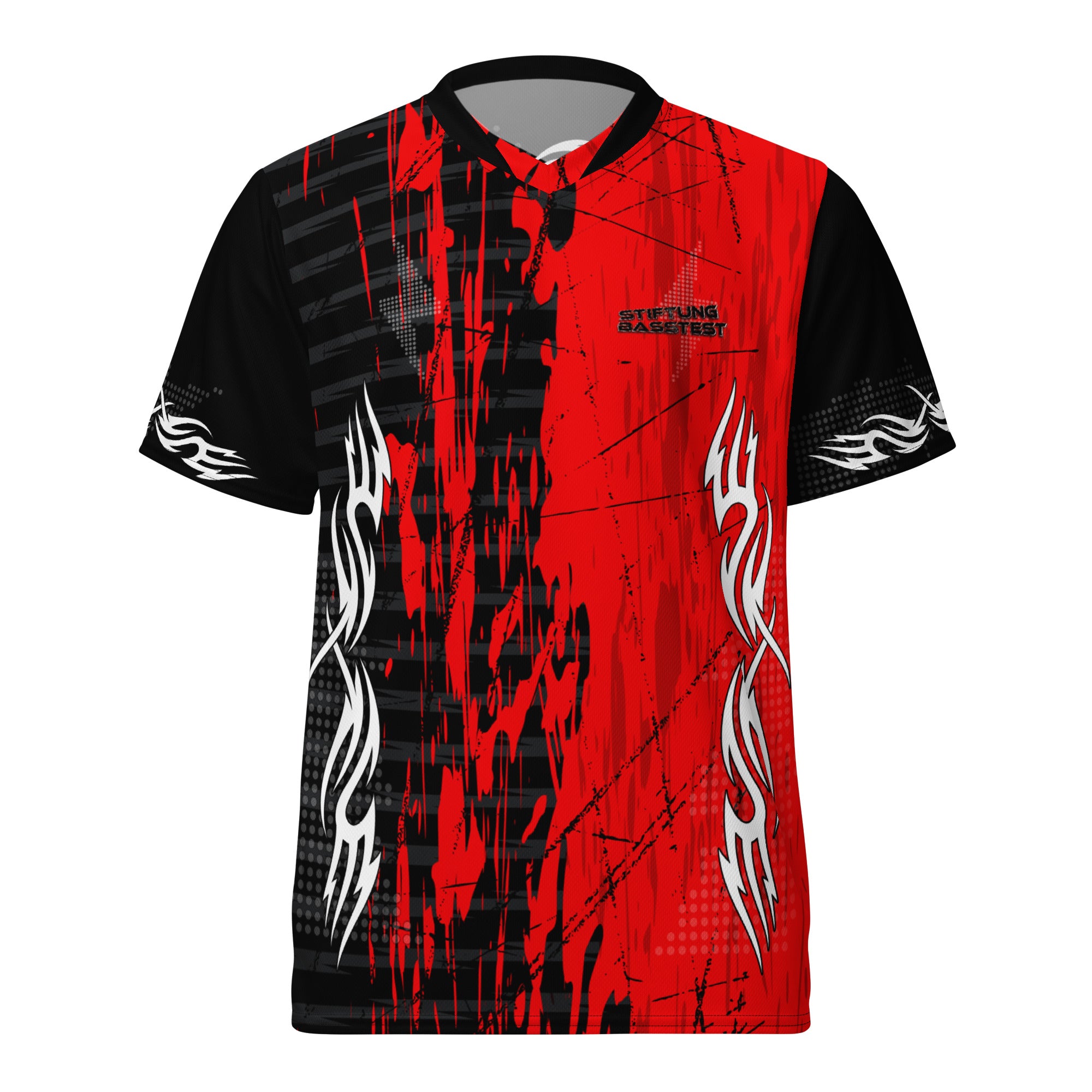 Football Jersey - red rave jersey Y2k "Stiftung Basstest" 6xl FESTIVAL OUTFITS & STREETWEAR