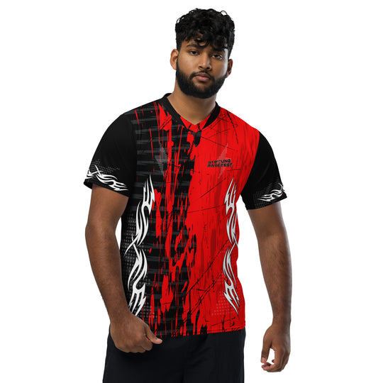 Football Jersey - red rave jersey Y2k "Stiftung Basstest" 6xl FESTIVAL OUTFITS & STREETWEAR