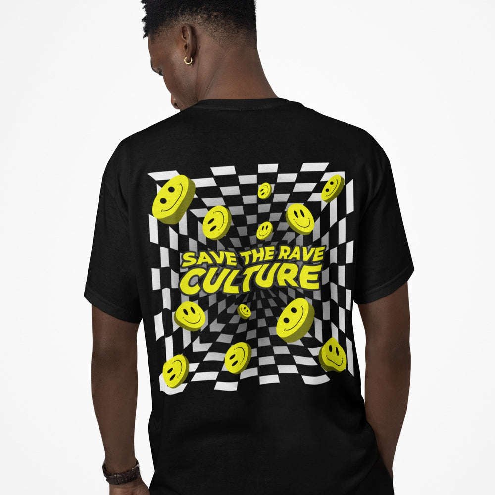 "Hardcore Happiness" Oversize Techno T-shirt (Doubleprint)