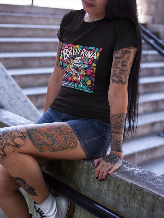 Ballerina Techno Shirt Ladies (Frontprint) MarketPrint