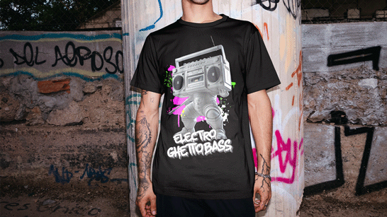 NATZ Clothing! Festival socks with slogan - "Electro Ghettobass" Printify