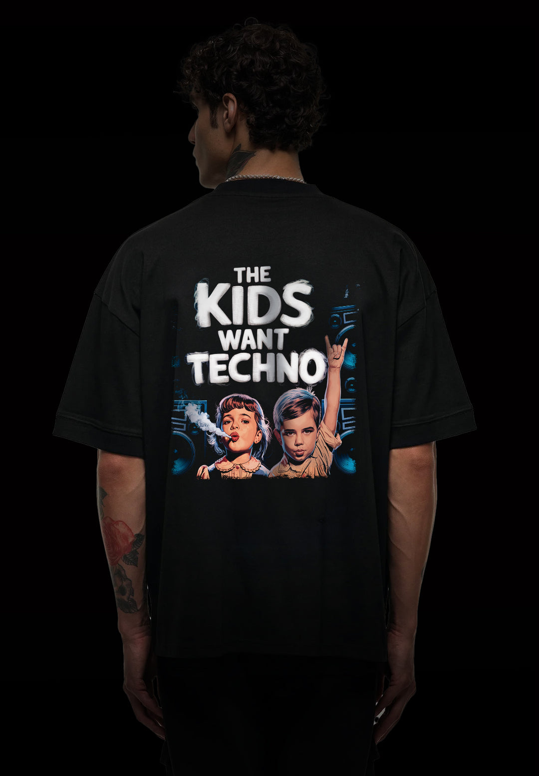 "The Kids want Techno" Oversized Techno Shirt (Backprint)