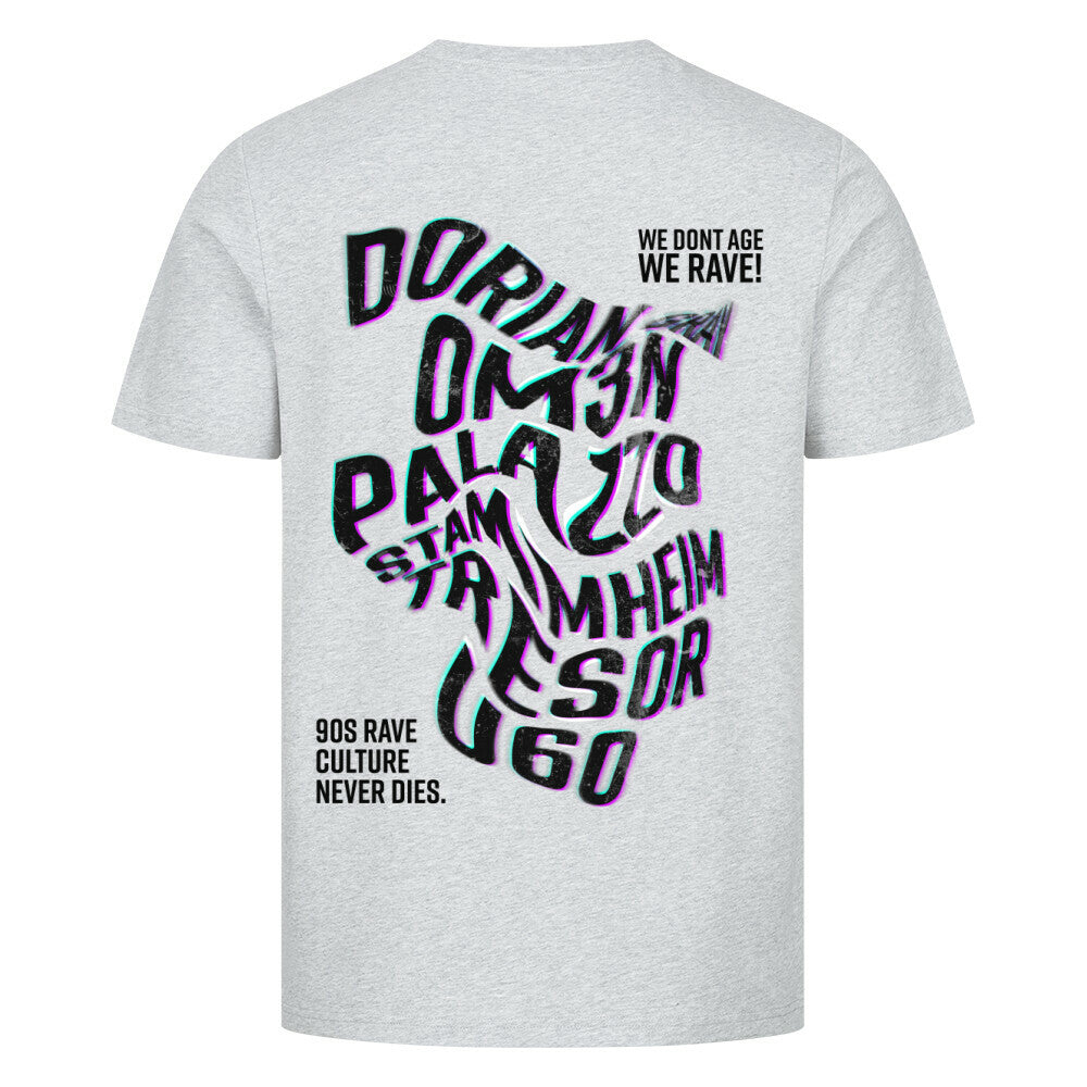 techno rave t-shirt 90s gray